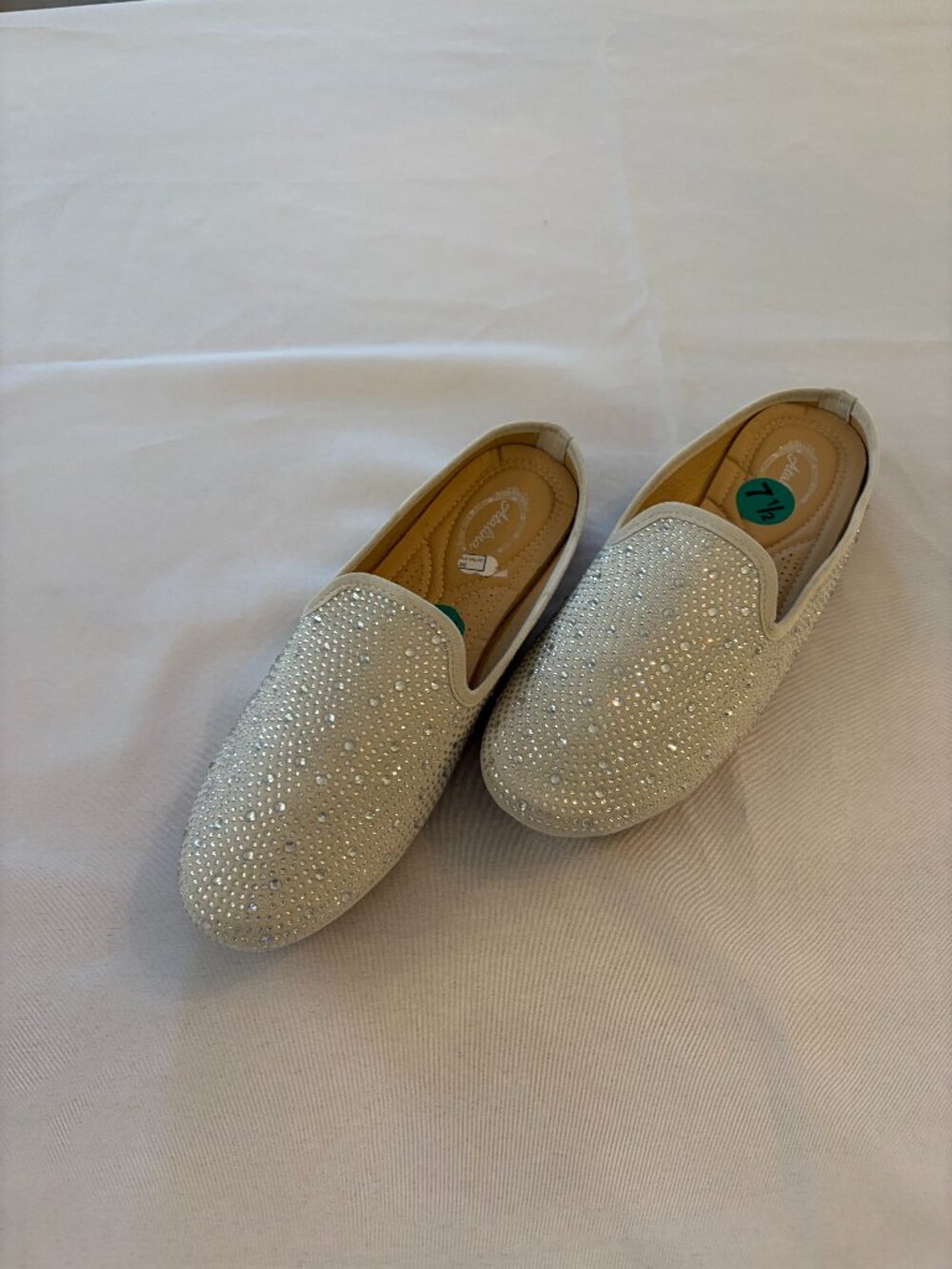 Atalina Silver Rhinestone Mules Size 7 1/2 NWOT